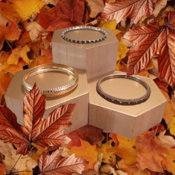 Three Bangle Bracelet Set.Can be worn Separately. - Picture 6 of 7